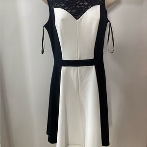 Enfocus Studio Black and White Mini Dress